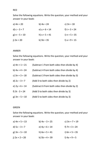 Two-step equations