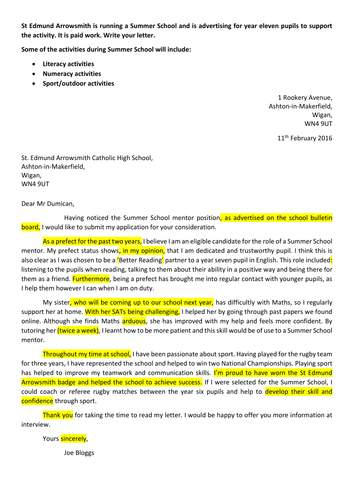 Gcse Letter Writing Format