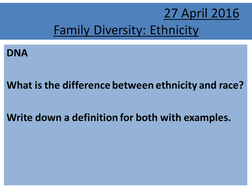 Sociology H580 / H180 Family Diversity: Ethnicity