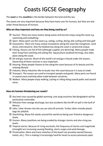IGCSE/GCSE Coasts