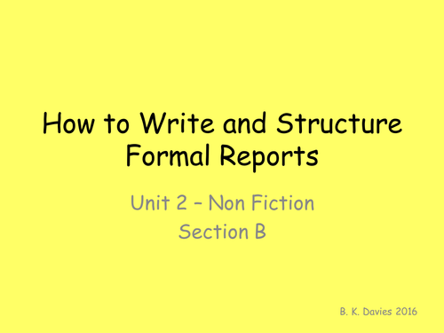 Formal Report Writing PowerPoint English Language