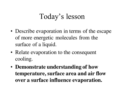 Evaporation and boiling