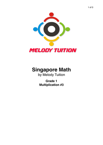 grade 1 multiplication worksheet 3 singapore math teaching resources