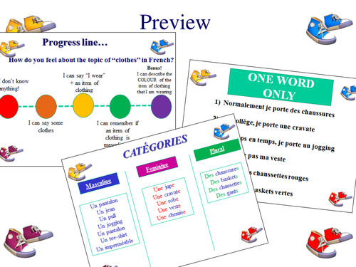 Les vetements - Clothes and adjectives