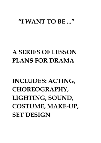 A Series of  Drama units covering a range of practical areas
