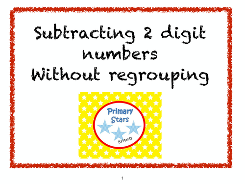 Subtracting two digit numbers without regrouping