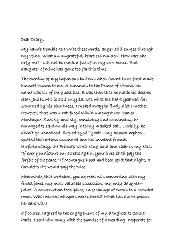 Juliet diary entry balcony scene picture