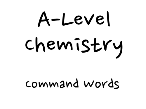 AQA A-Level Chemistry Command Words New 2015 Spec