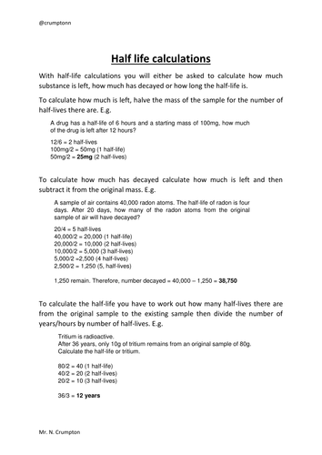 Half-life Calculations