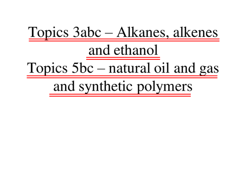 Organic chemistry GCSE/IGCSE