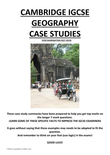 Cambridge IGCSE Geography case study summaries