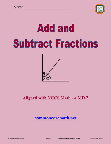 Add and Subtract Angles - 4.MD.7