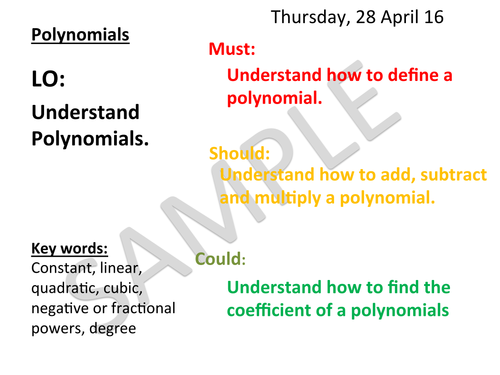 Polynomials Sample