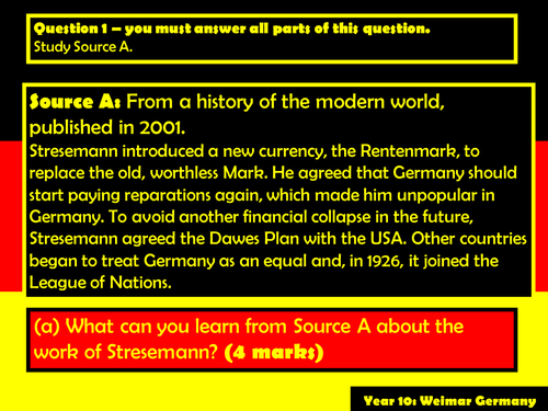 Gernmany 20s 30s Weimar Republic Gustav Stresseman Review