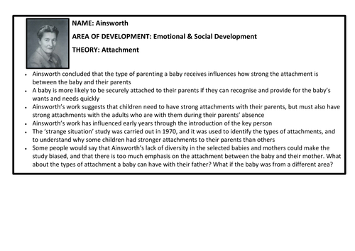 Child Development Theory Revision Cards - Early Years Educator Unit 1