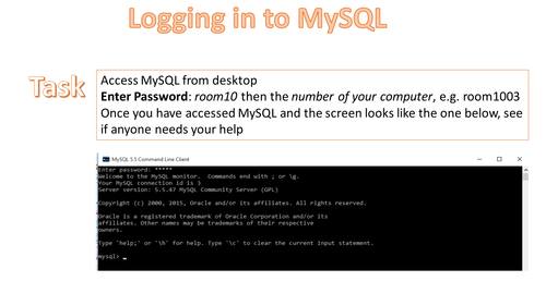 GCSE Computing - A452 Controlled Assessment MySQL Guide