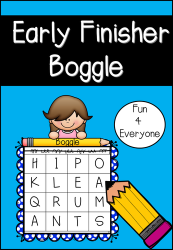 Literacy Game - Early Finisher Boggle (fun for everyone)