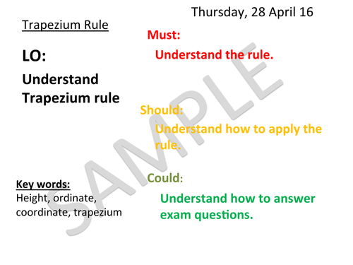 Trapezium Rule Sample