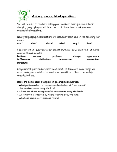 Asking Geographical Questions