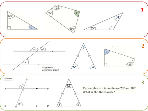 Differentiated Starter - Angles in triangles and parallel lines