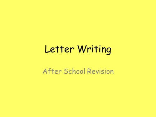 Letter Writing for English Langauge Unit 2 WJEC Section B