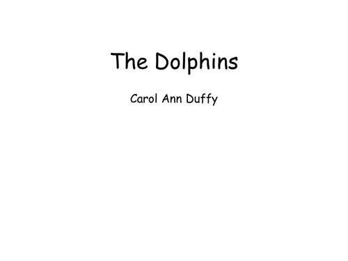 The Dolphins by Carol Ann Duffy