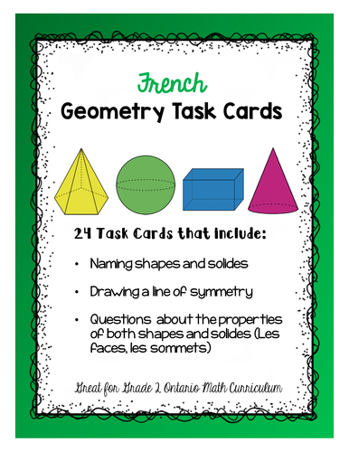 Geometry Task Cards- FRENCH