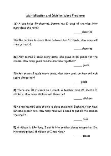 math problems division and multiplication