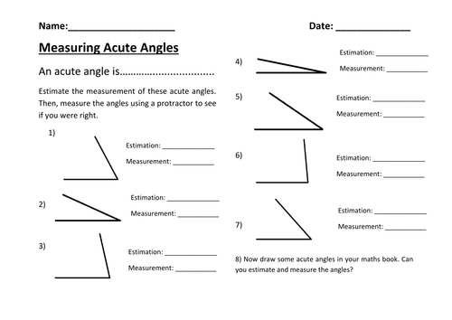 Estimating and Measuring Acute Angles