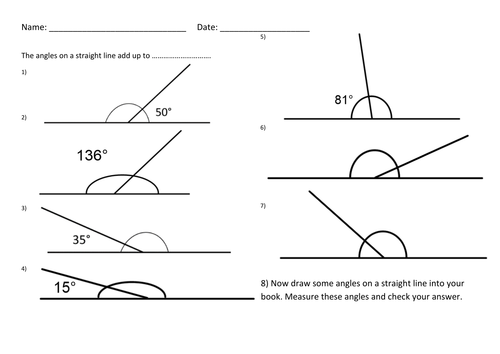 Measuring Angles on a Straight Line