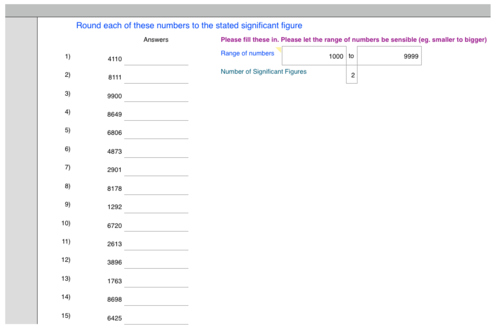 Significant Numbers Worksheet Generator - Singapore Math