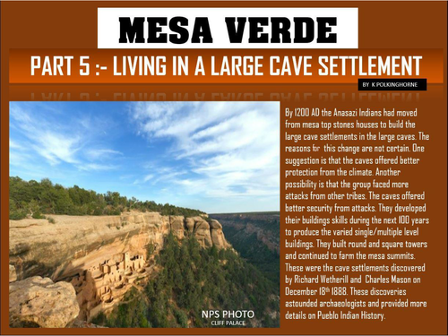 MESA VERDE PART 5 - LIFE IN THE LARGE CAVE SETTLEMENTS (circa 1250 AD)