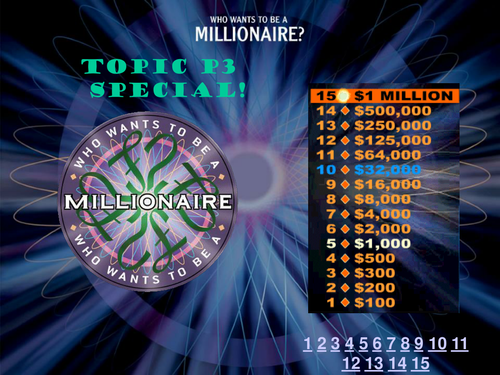 Energy, work and power GCSE revsion "Who wants to be a Millionaire".