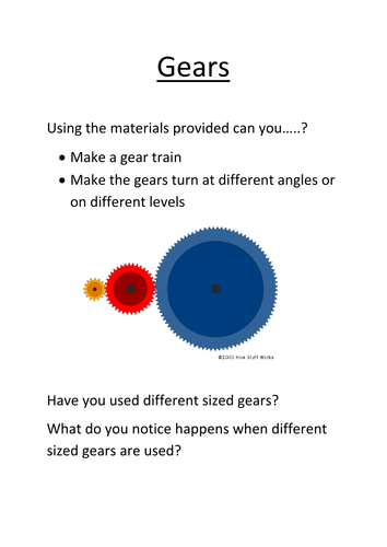 Gears, Pulleys and Levers