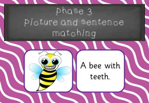 Phonics Phase 3 Picture Sentence matching