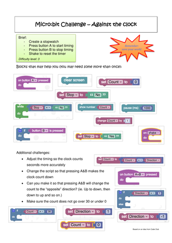 BBC micro:bit challenges