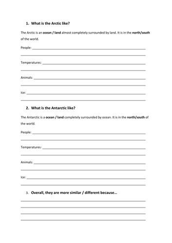 Lesson 6 - How different are Antarctica and the Arctic? (As cold as ice)