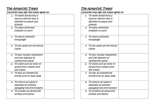 Lesson 9 - The Antarctic Treaty and protecting cold environments (As cold as ice)