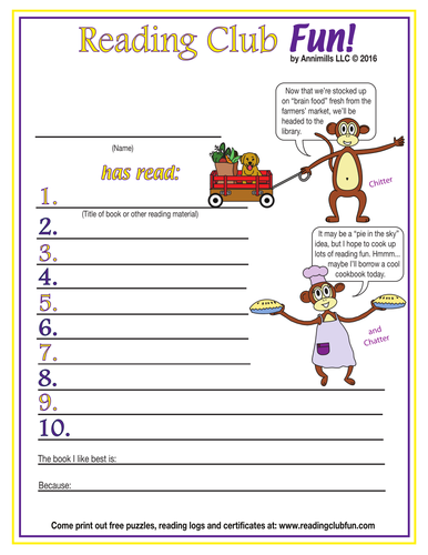 Farmers' Market Reading Log and Certificate Set