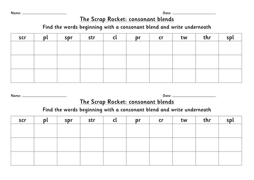 The Scrap Rocket - consonant blends