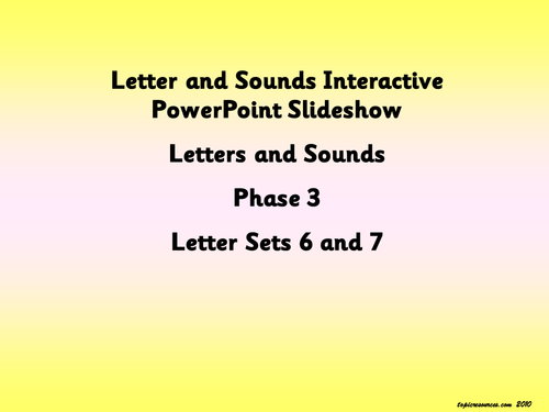 Phonics Resource Pack - Letters and Sounds, Phase 3 Letter sets 6 and 7