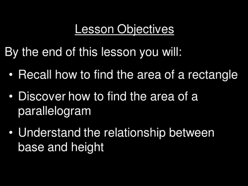 Area of a Parallelogram