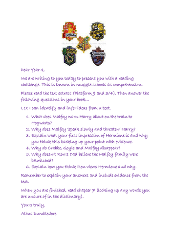 school for primary ideas worksheet Harry and Stone Comprehension Philosopher's the Potter