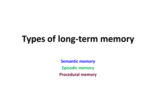  A Level TYpes of Long term memory