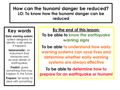 How can the tsunami danger be reduced