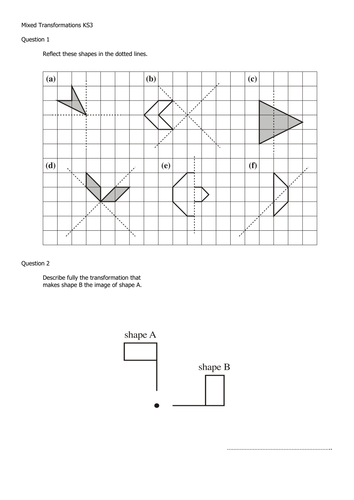 KS3 Transformations_mixed | Teaching Resources