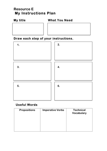 Instructions Writing Plan Template