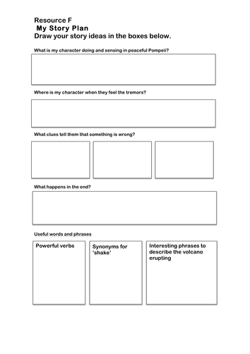 Escape from Pompeii Story Plan Template