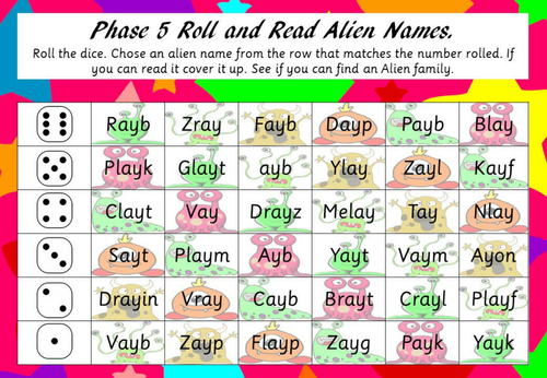  Alien  Roll It Read It by launderhill Teaching Resources 