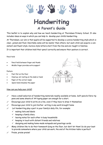 Handwriting Guide for Parents